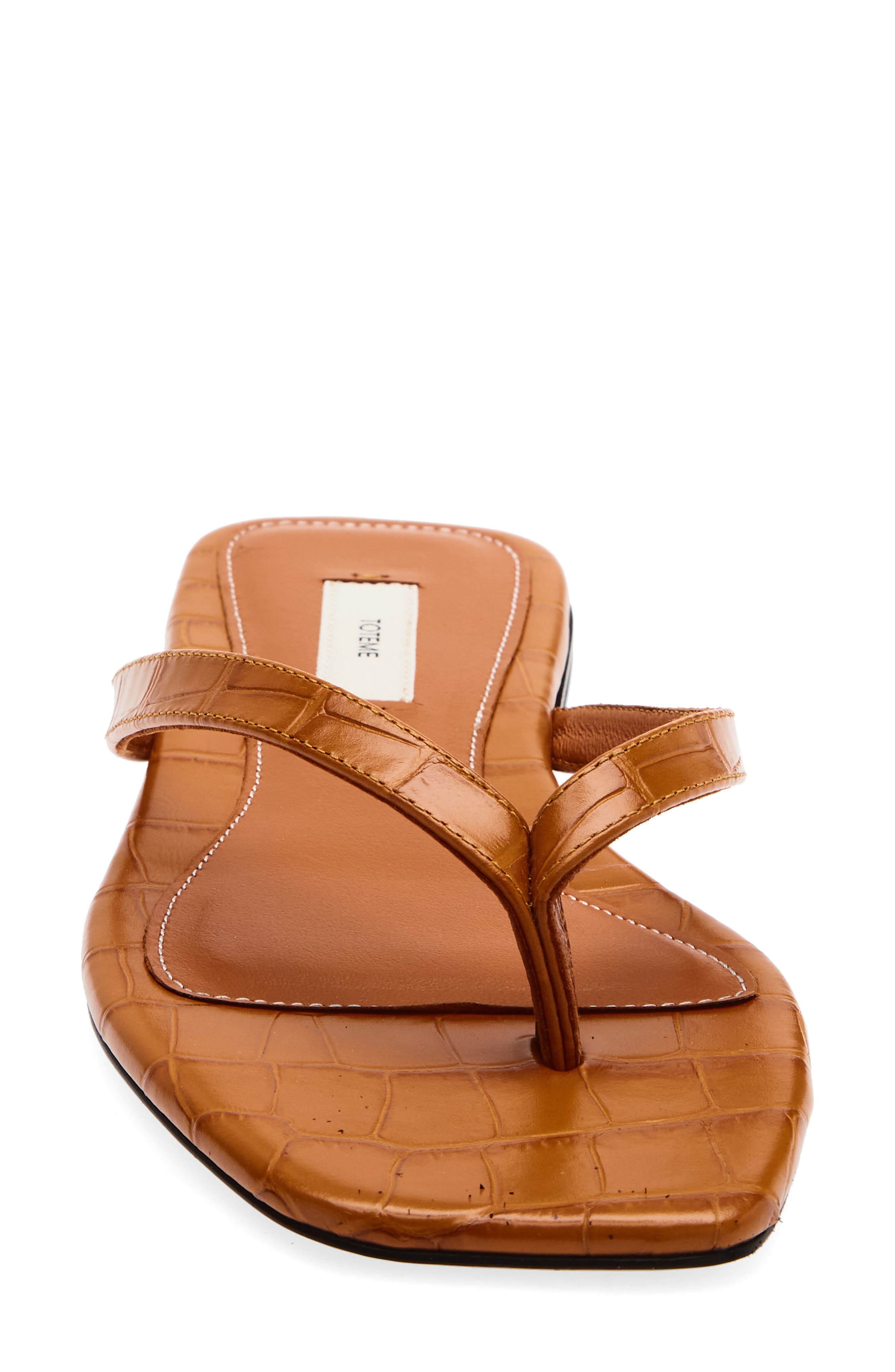 TOTEME Croc Embossed Flip Flop, Alternate, color, Orange