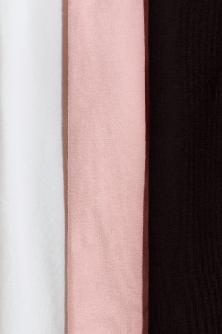 3-pack Cotton Leggings, Alternate, color, Light pink/white/black