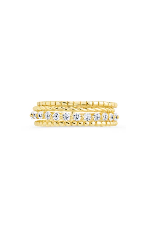 Sterling Forever Cassidy Cubic Zirconia Stack Ring In Gold
