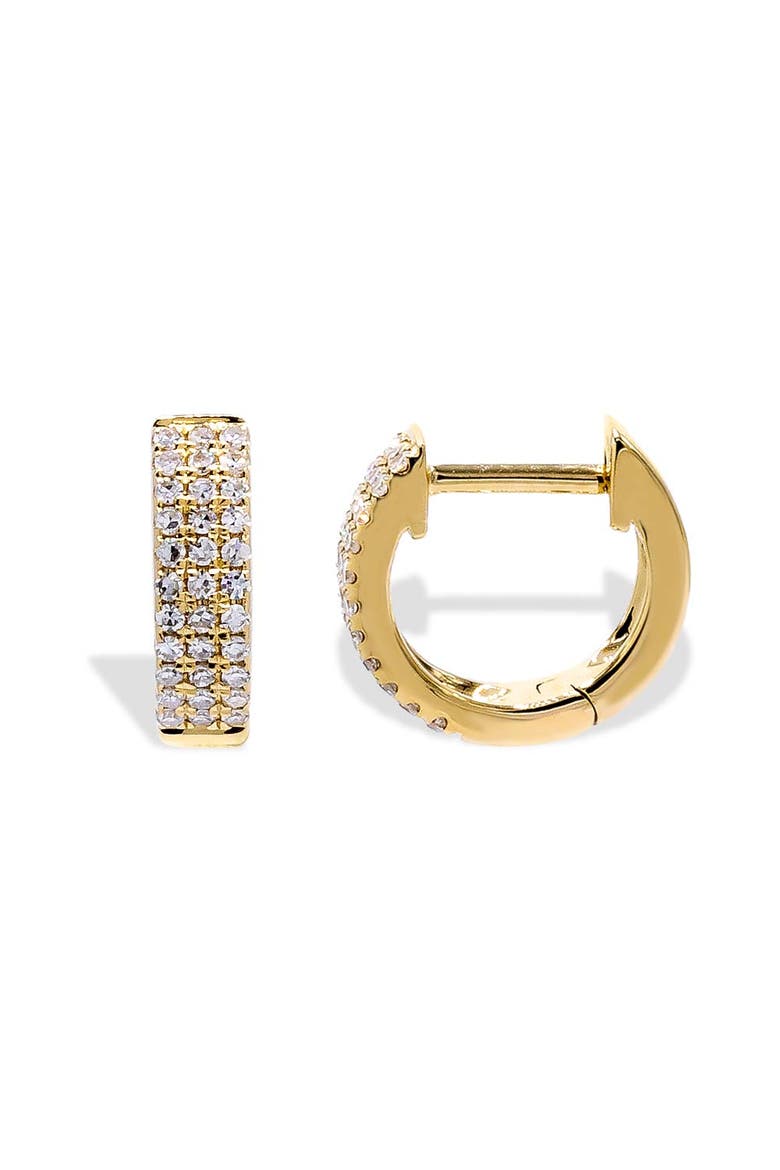Diamond Triple Row Huggie Earring 14K, Alternate, color, 14K Gold