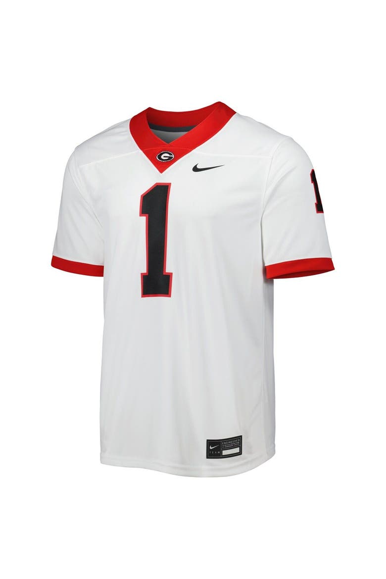 Men's Nike White Georgia Bulldogs #1 Away Game Jersey, Alternate, color, White