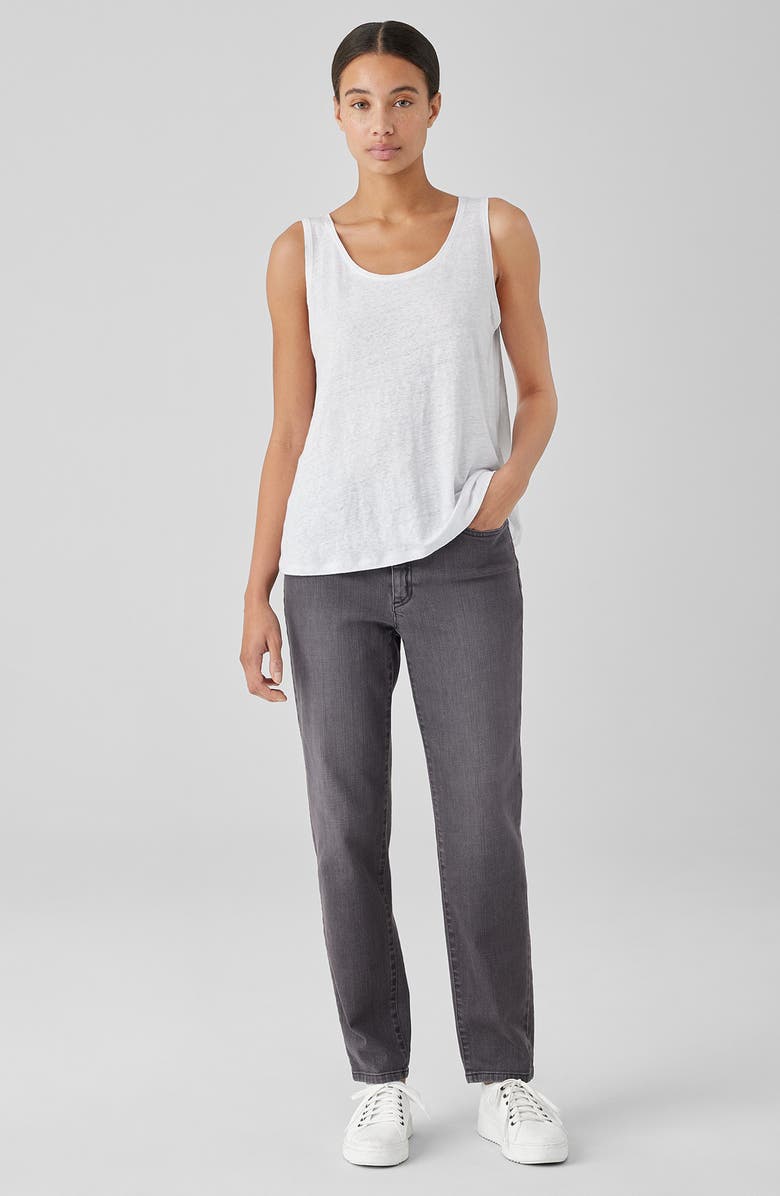 Eileen Fisher Organic Linen Tank, Alternate, color, White