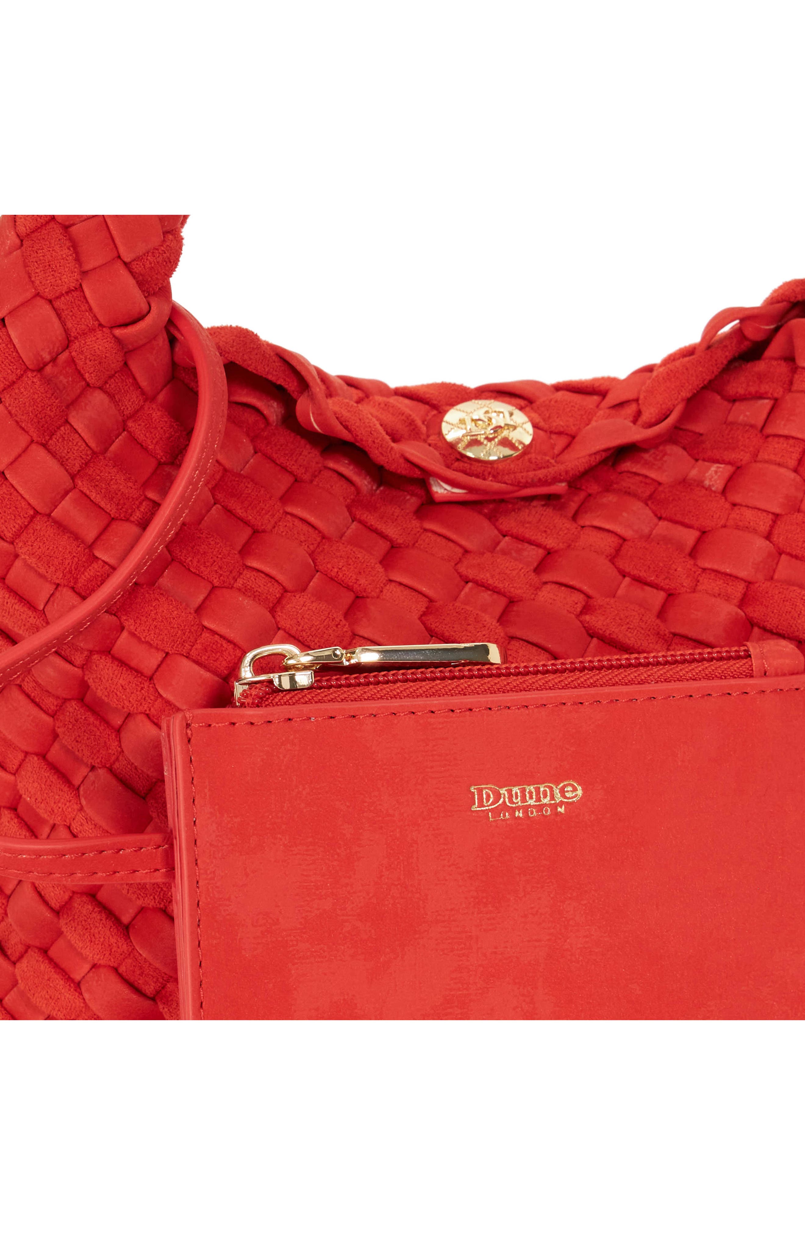 Dinkydeliberate Woven Top Handle Bag, Alternate, color, RED