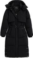 Desigual Quilted Puffer Longline Coat with Removable Hood