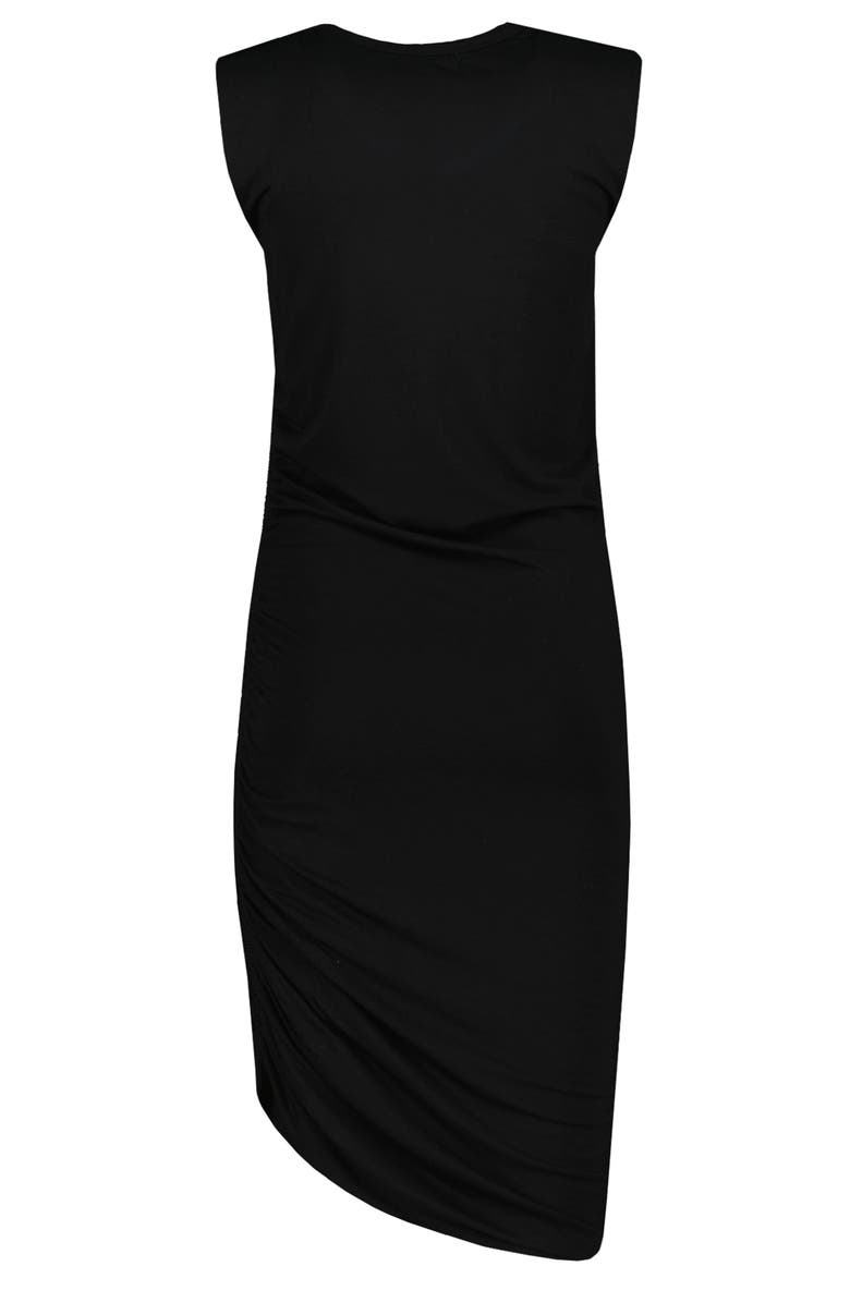 Bishop + Young Alex Side Ruched Midi Dress, Alternate, color, Black