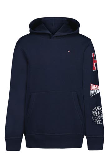 Tommy Hilfiger Kids' Tommy Badge Hoodie In Blue