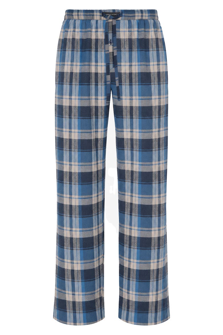 Savage X Flannel Sleep Pants, Alternate, color, DARK AND STORMY BLUE MAD PLAID