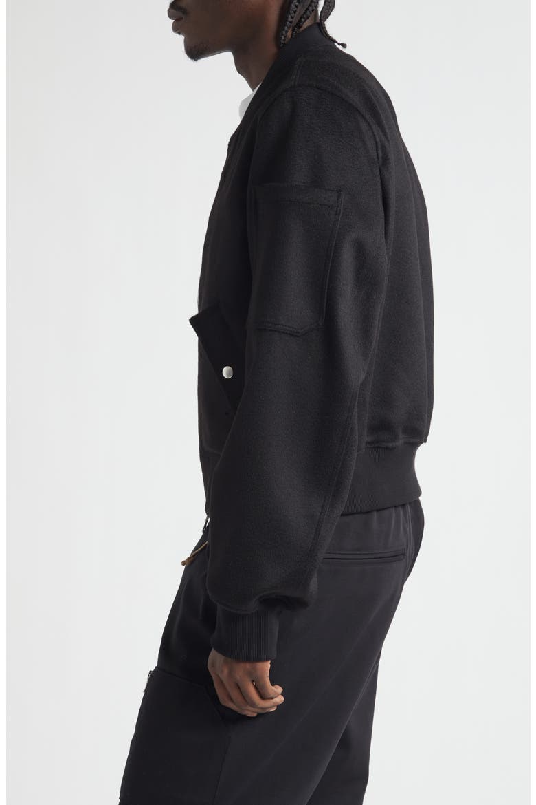 Breakdown Camel Hair Bomber Jacket, Alternate, color, BLACK