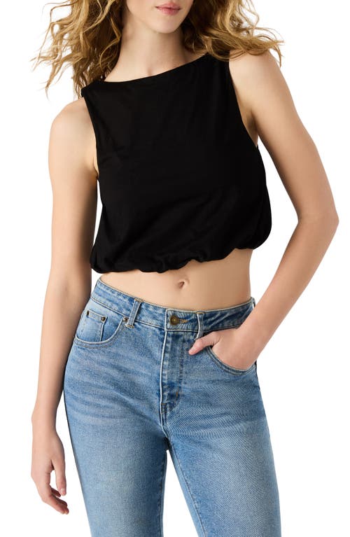 Steve Madden Alta Bubble Hem Cotton Crop Tank In White