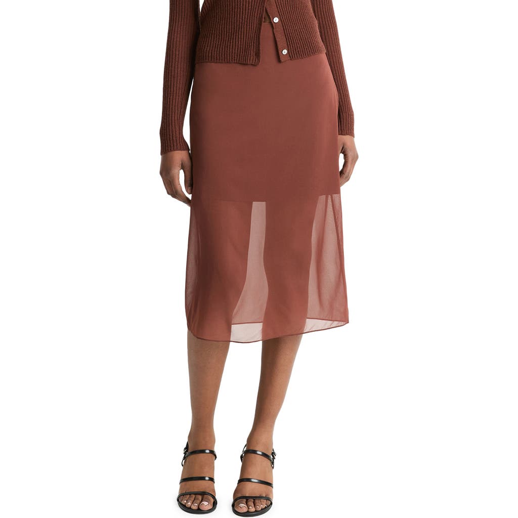 Vince Sheer Slit Pencil Skirt In Deep Rosewood