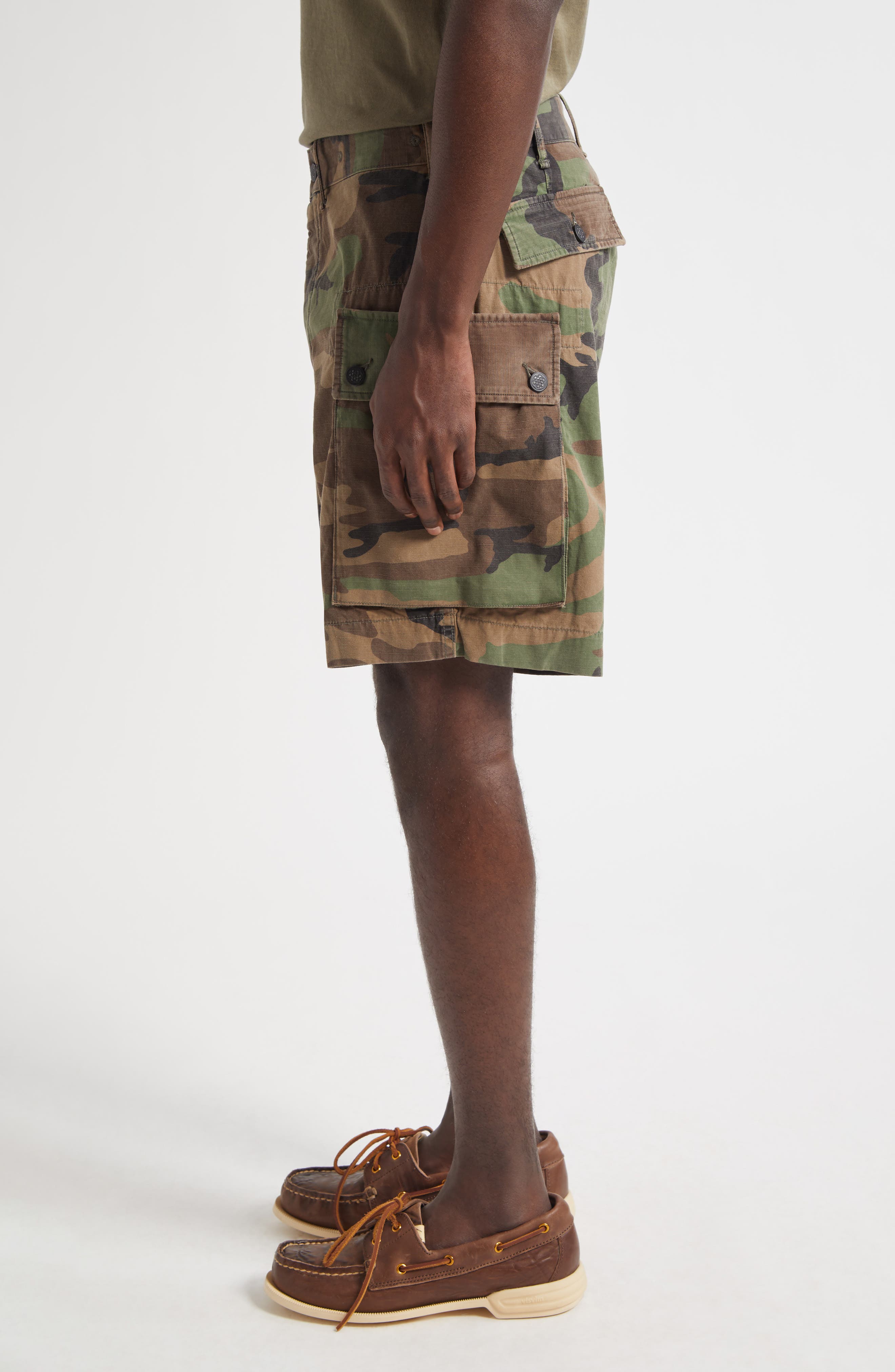 Double RL Camouflage Ripstop Cotton Cargo Shorts (Men) | Nordstrom