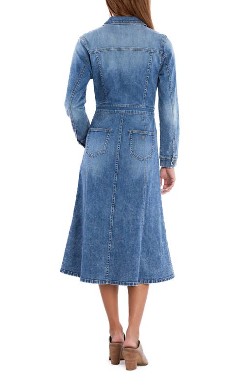 Wash Lab Denim Amalie Long Sleeve Denim Dress In Retro Blue
