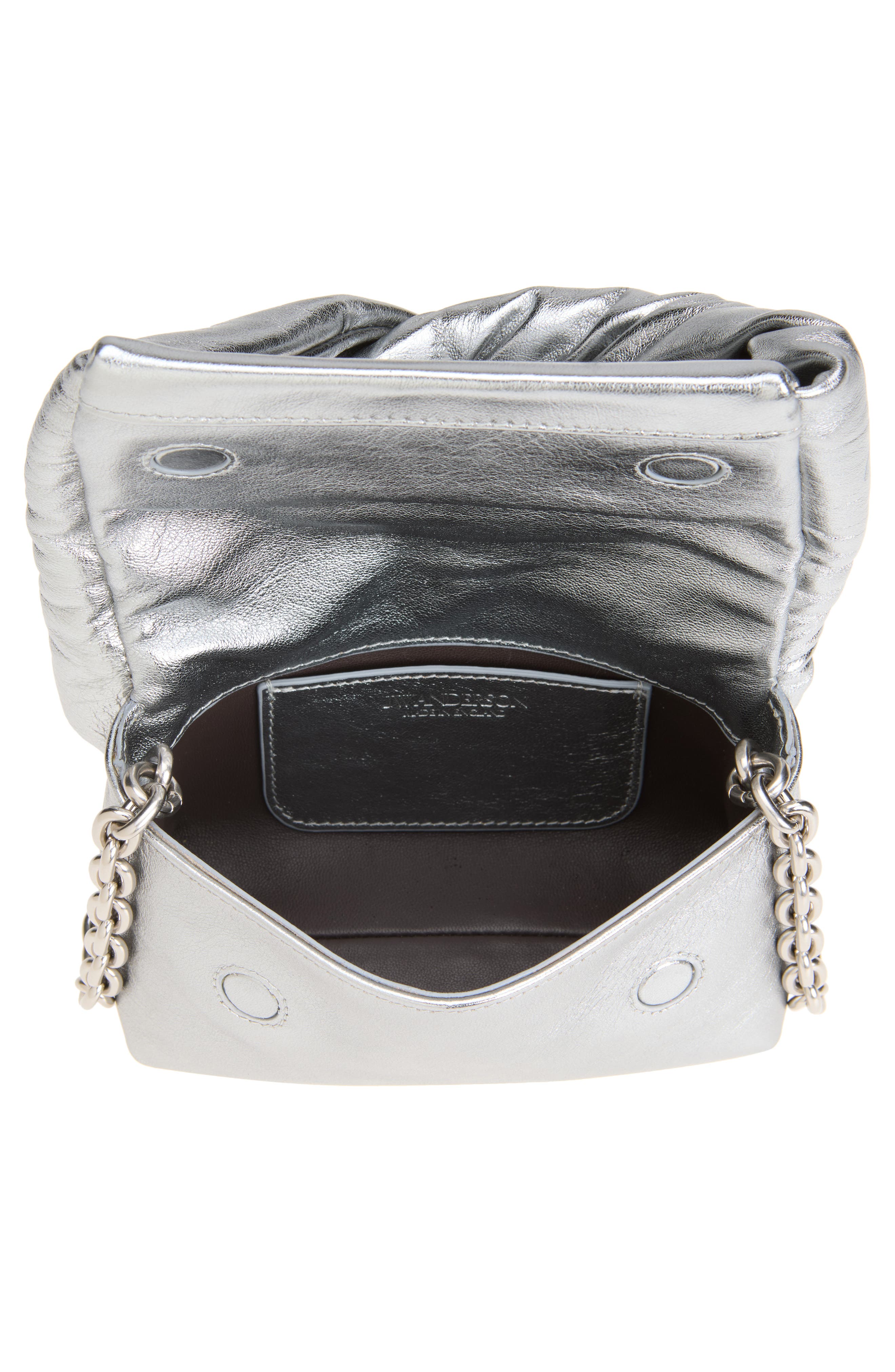 Small Twister Leather Crossbody Bag, Alternate, color, SILVER 910