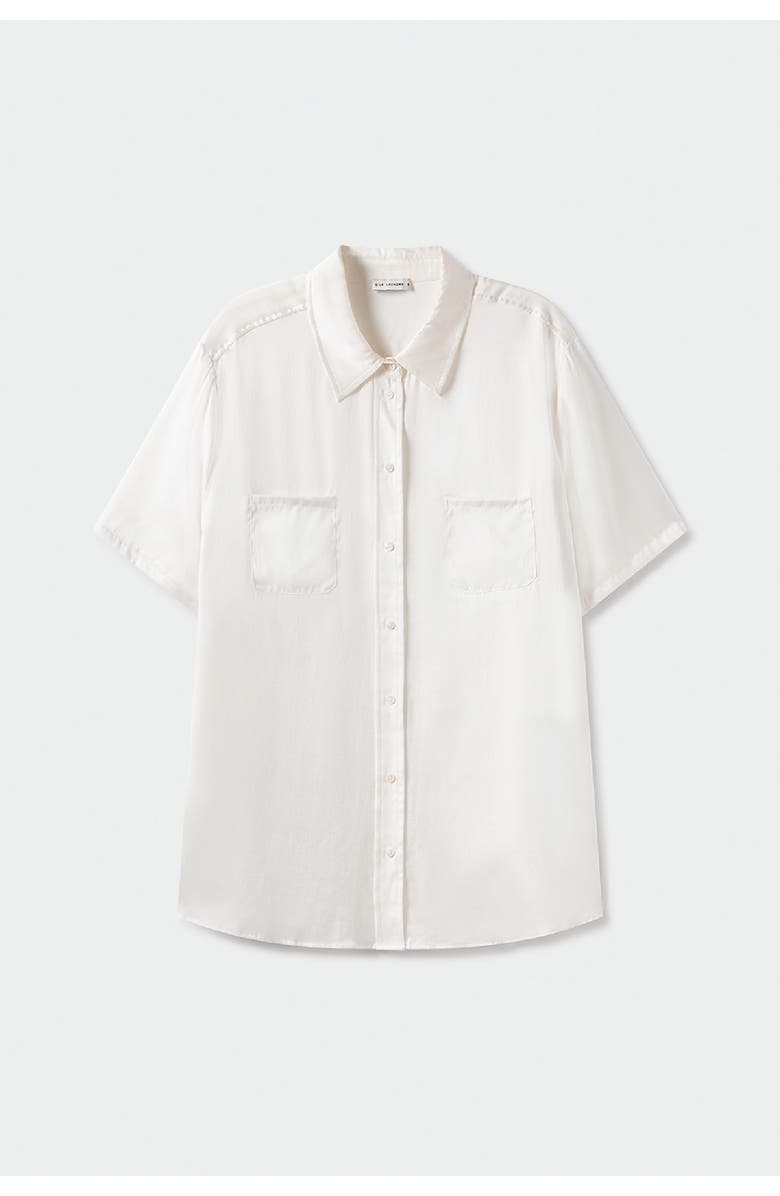 SILK LAUNDRY SHORT SLEEVE BOYFRIEND SHIRT WHITE, Alternate, color, White