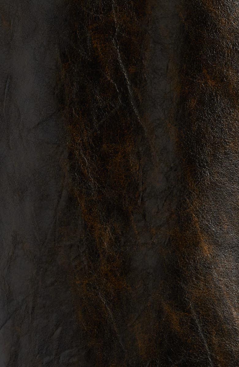 KOBI HALPERIN Rustic Faux Leather A-Line Skirt, Alternate, color, Dark Brown
