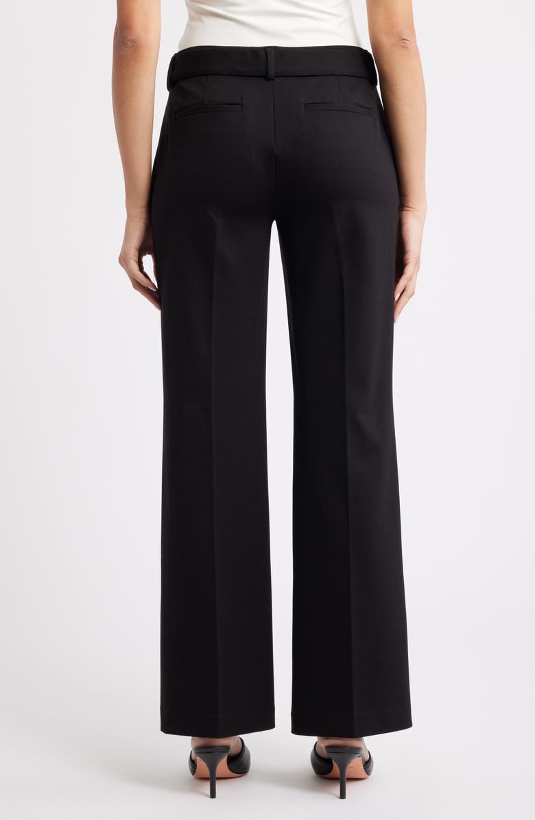 Liverpool Los Angeles Belted Kelsey Wide Leg Pants, Alternate, color, Black