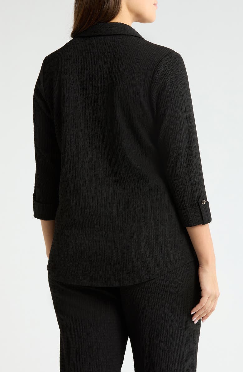 AK ANNE KLEIN Textured Ridge Knit Popover Top, Alternate, color, Anne Black