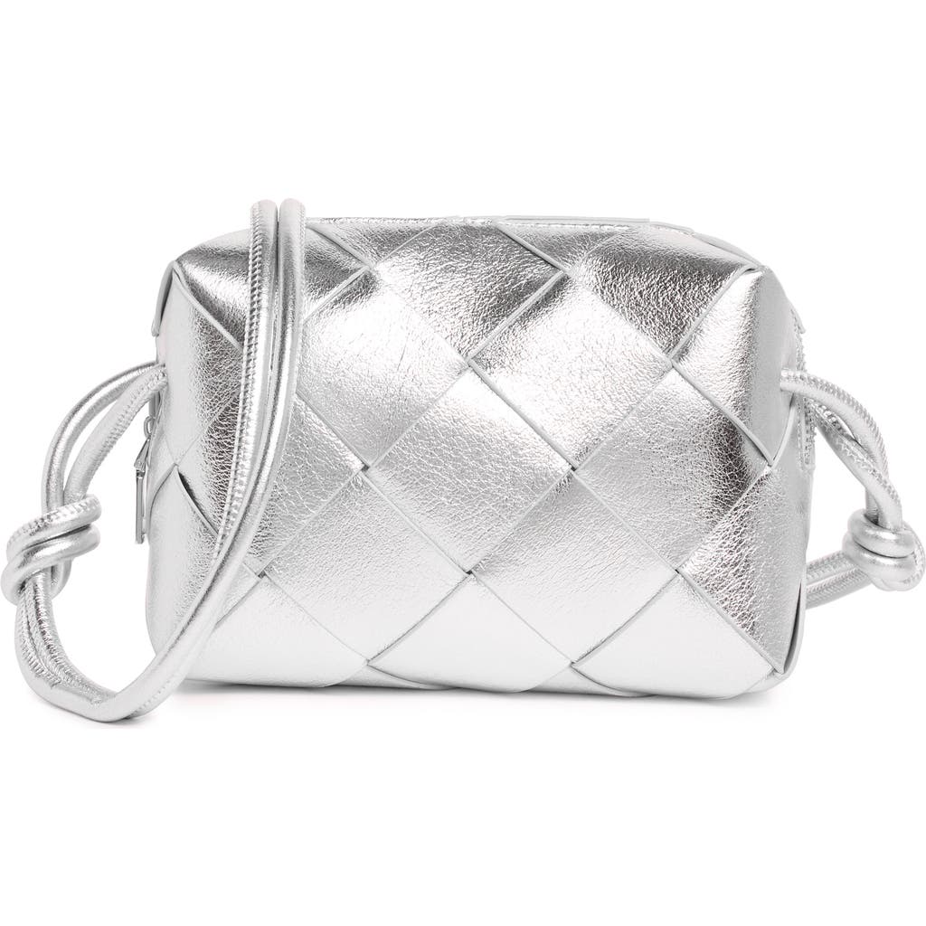 Urban Expressions Handbags Woven Crossbody Bag In Silver