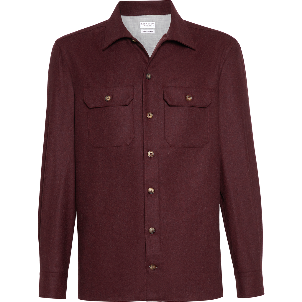 Brunello Cucinelli Long Sleeve Shirt Featuring Chest Pockets In Purple