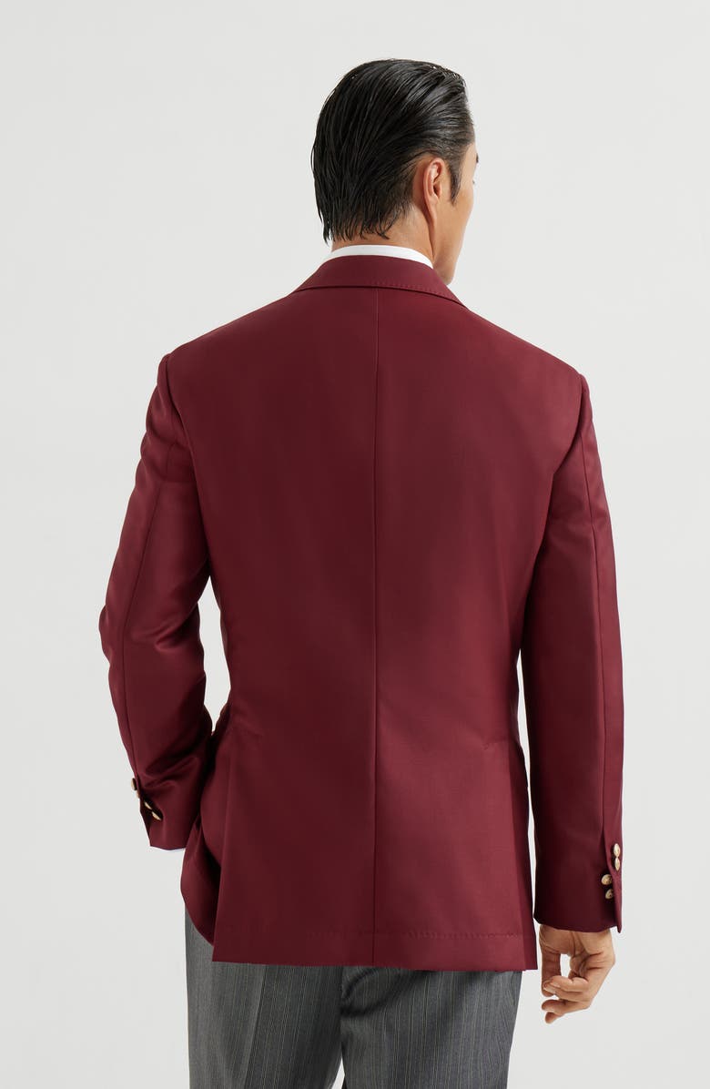 Brunello Cucinelli Blazer with metal buttons, Alternate, color, Cherry