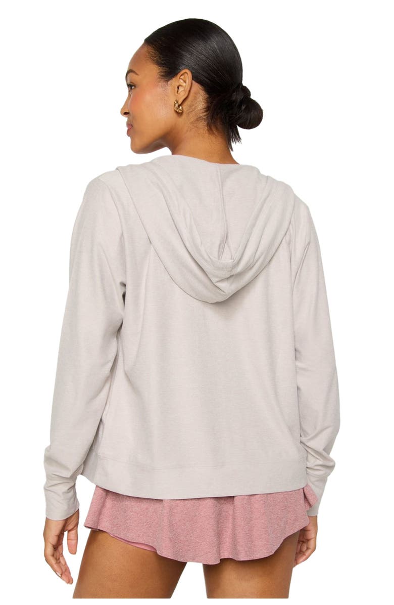 Fabletics Cloud Jersey Full Zip Hoodie, Alternate, color, Light Sand Heather