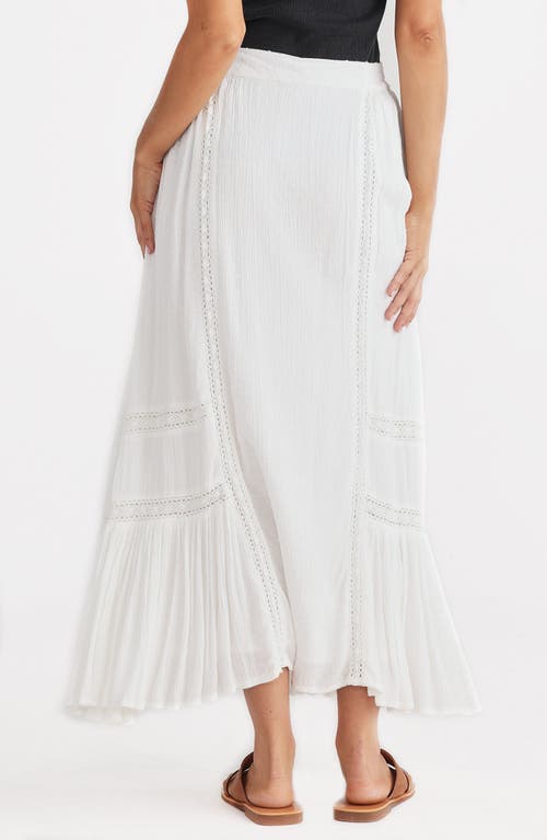 Talisman The Label Midas Clip Dot Maxi Skirt In Off White Dobby