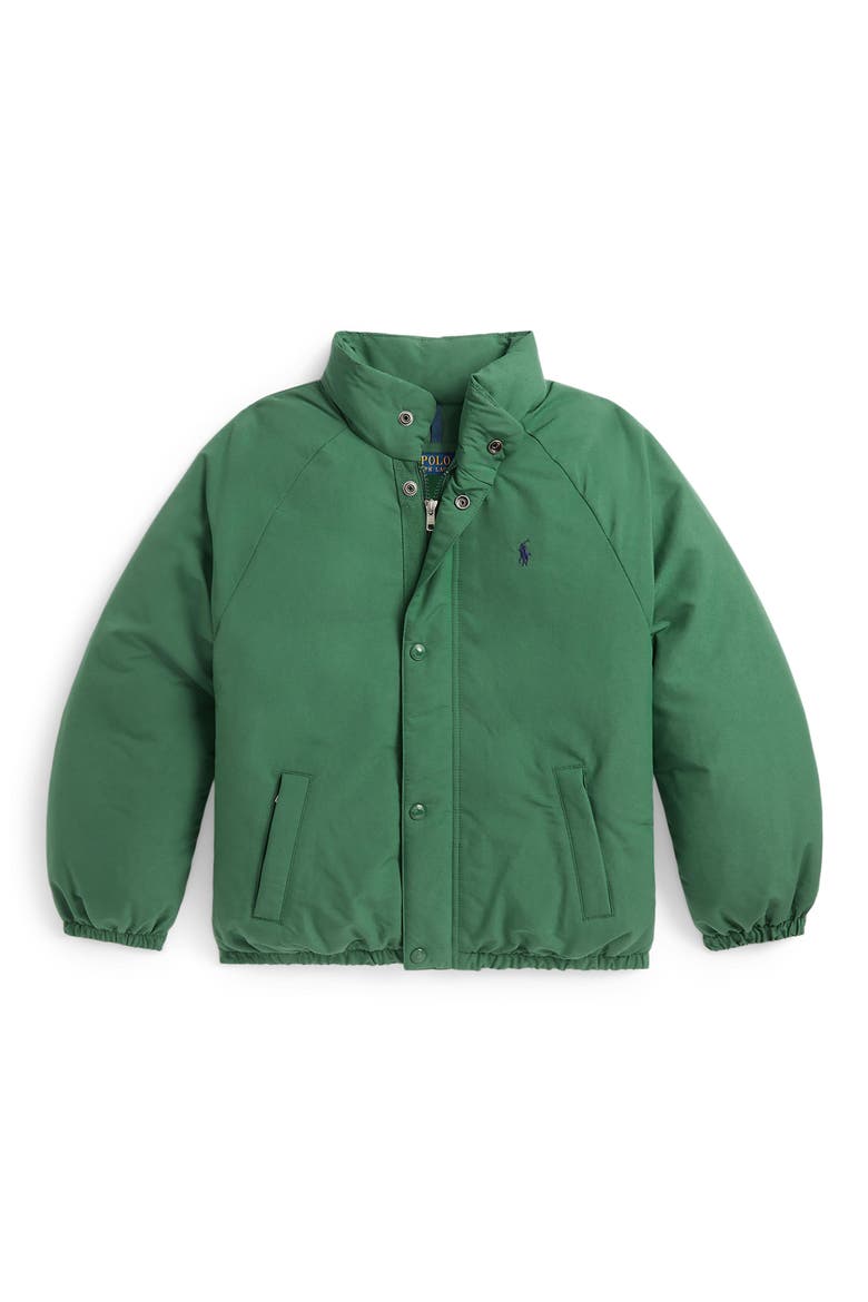Kids' Down & Feather Fill Bomber Jacket, Main, color, VERANO GREEN