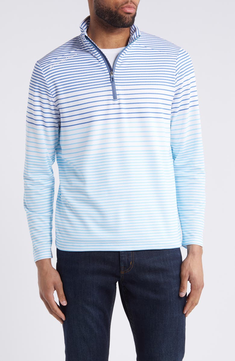 vineyard vines Sankaty Stripe Quarter Zip Performance Pullover, Main, color, 