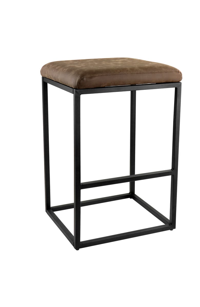 Elama 2 Piece Faux Leather Bar Chair, Alternate, color, Brown