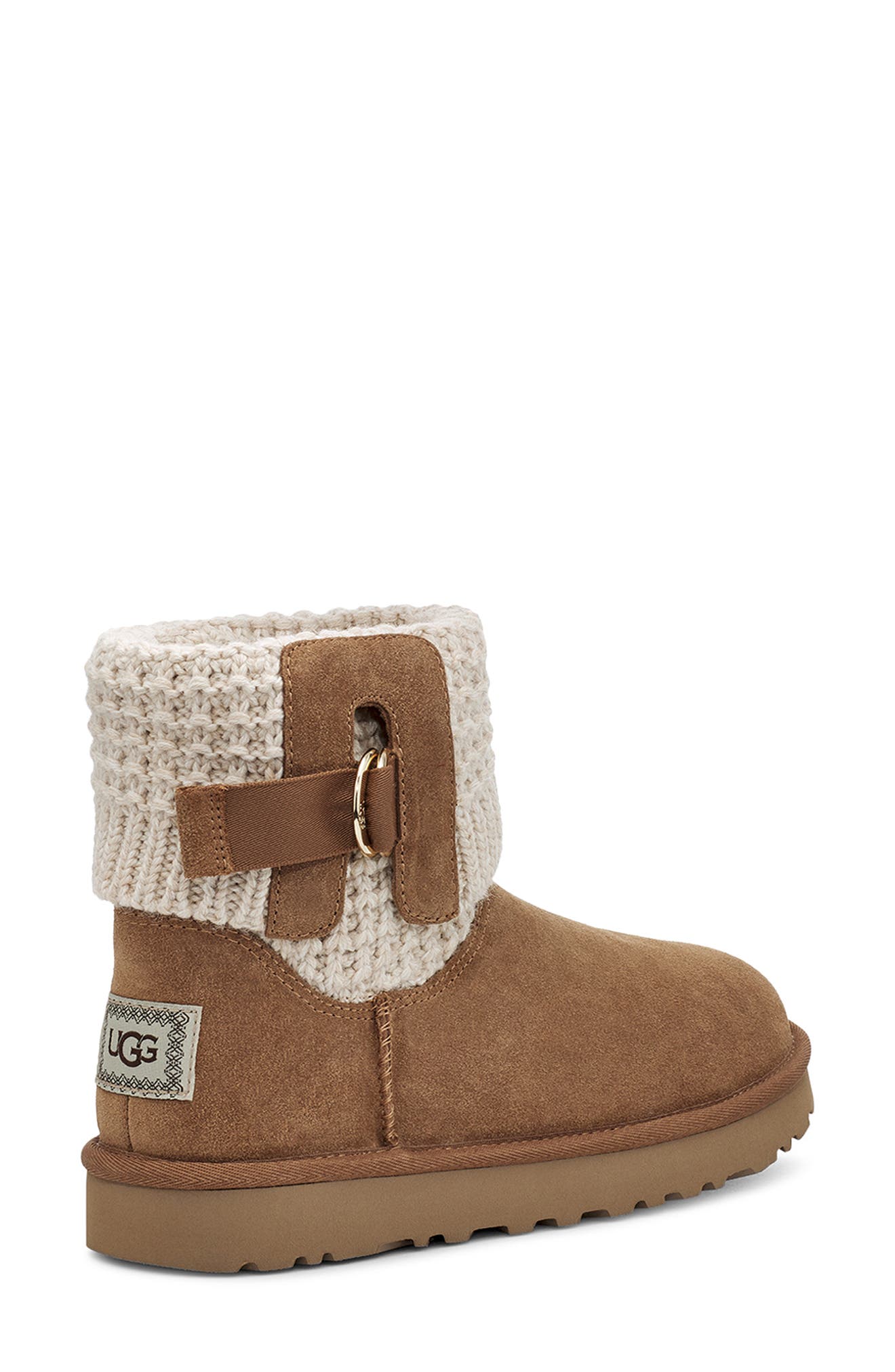 UGG<sup>®</sup> Mini Classic Solene Boot, Alternate, color, Chestnut/ Oatmeal Suede