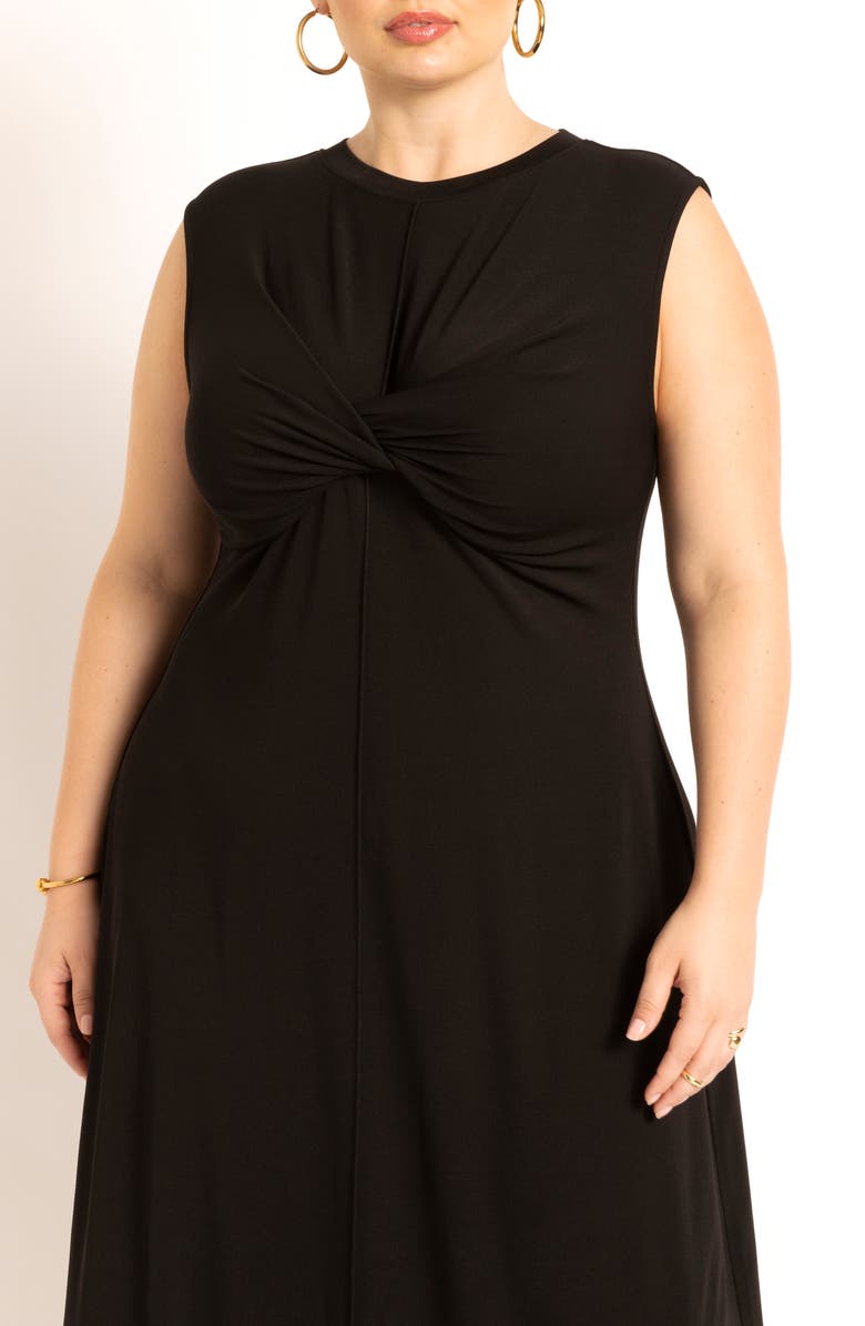 ELOQUII Center Twist Knit Midi Dress, Alternate, color, 