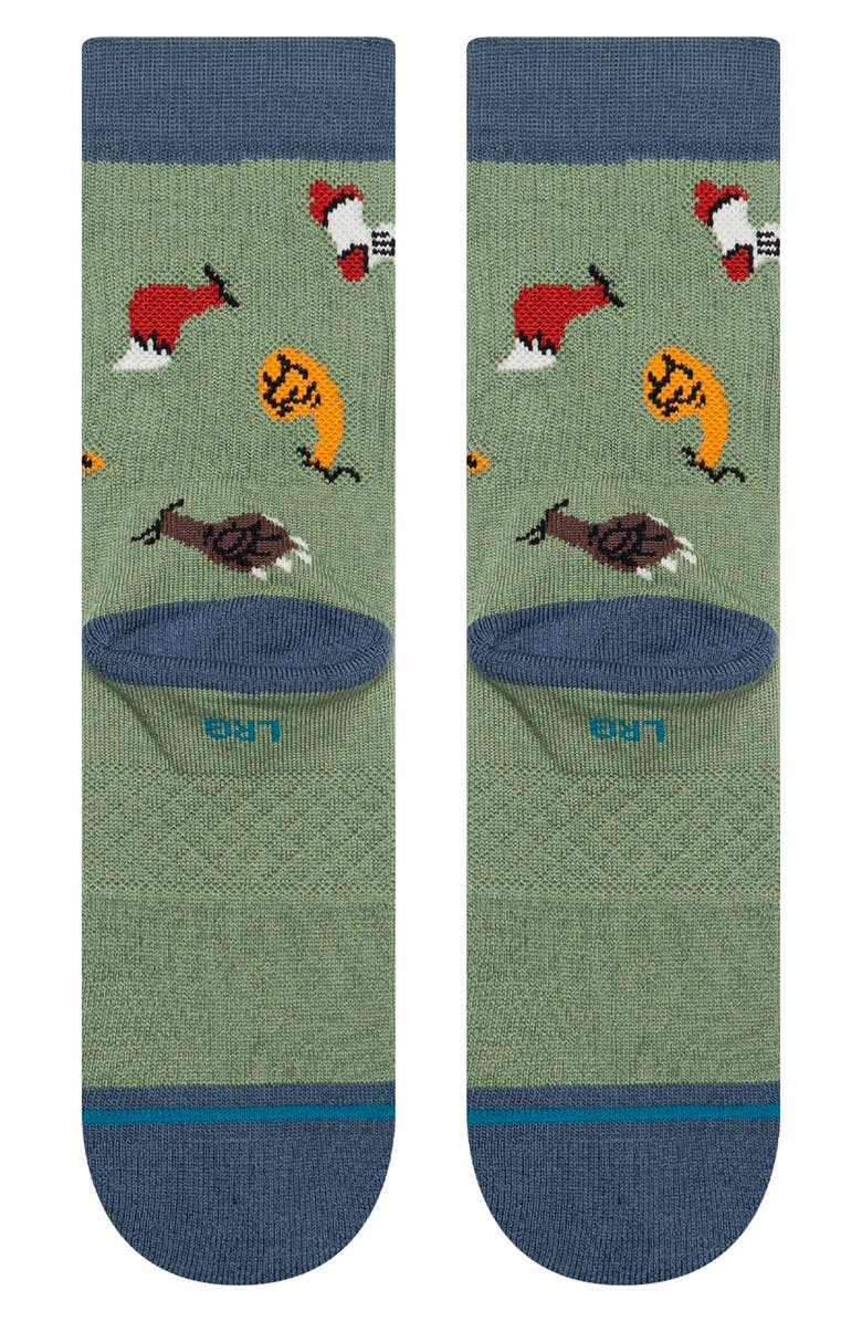 Stance Kids' Nature Brawl Crew Socks, Alternate, color, Green