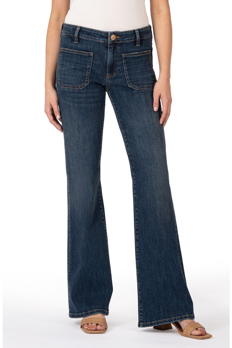 Ana Patch Pocket Flare Jeans, Main, color, DEDUCTIVE W/DK