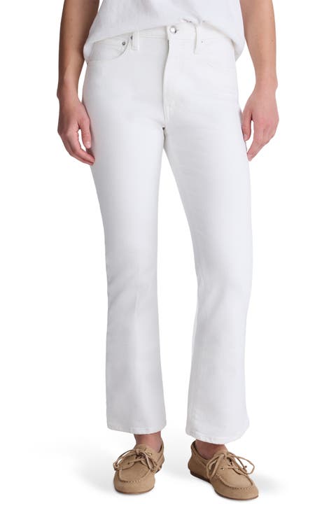Stretch Flare Crop Jeans (Tile White)