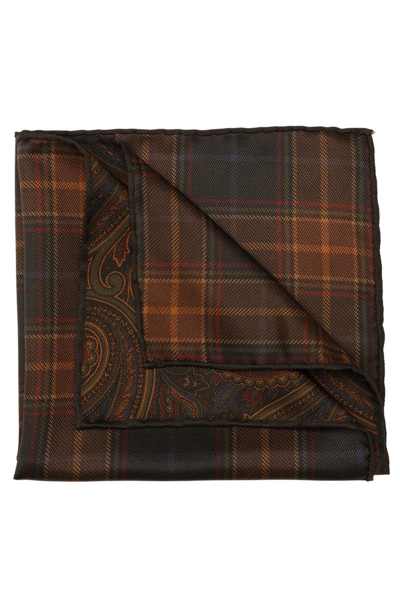 Elizabetta Positano - Double Sided Silk Pocket Square for Men, Alternate, color, Green