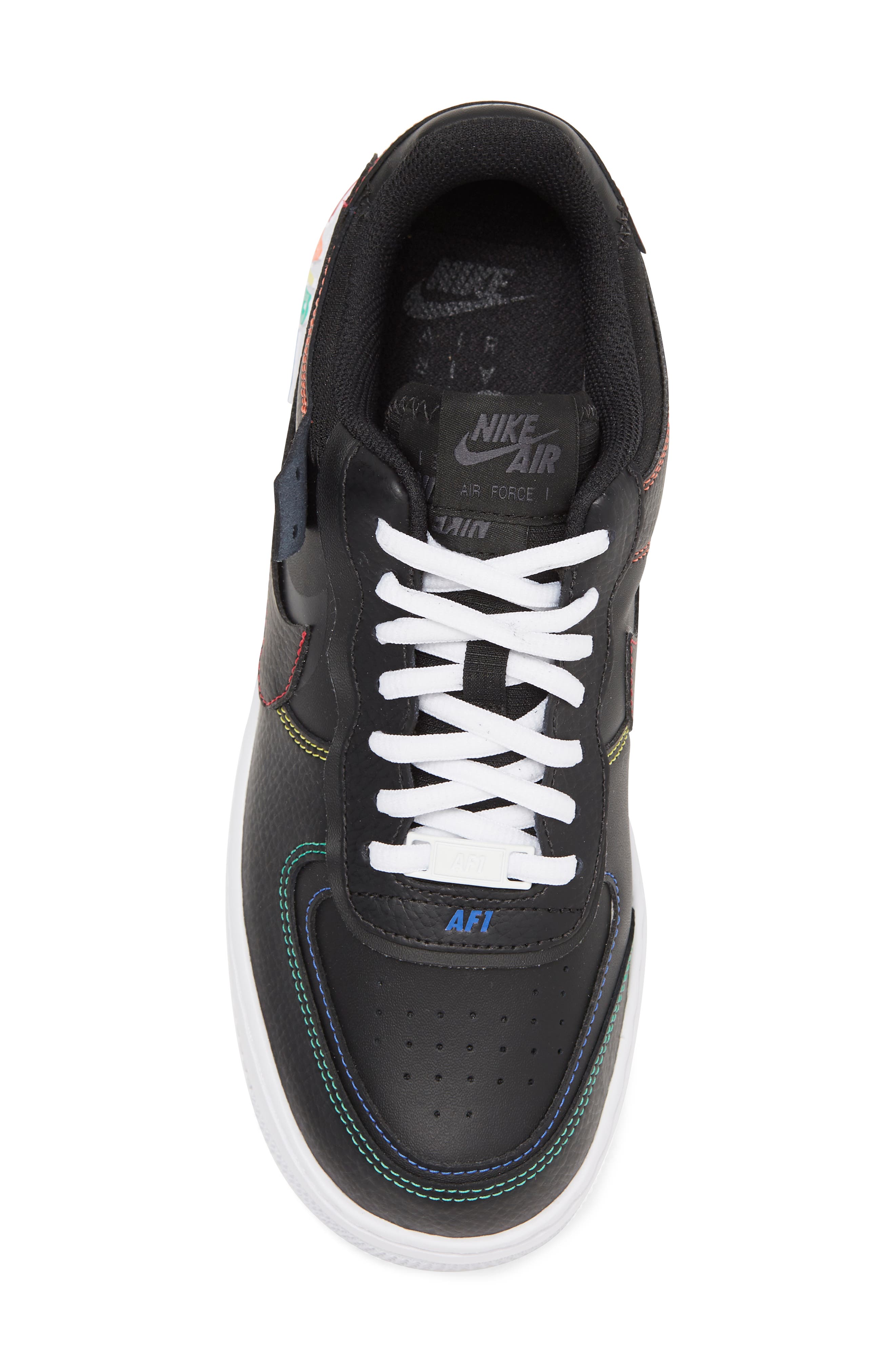 Air Force 1 Shadow Sneaker, Alternate, color, BLACK/ OPTI YELLOW/ RED