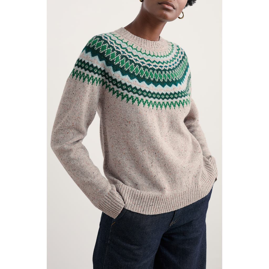 Seasalt Cornwall Gurnard's Head Fair Isle Lambswool Blend Crewneck Sweater In Multi