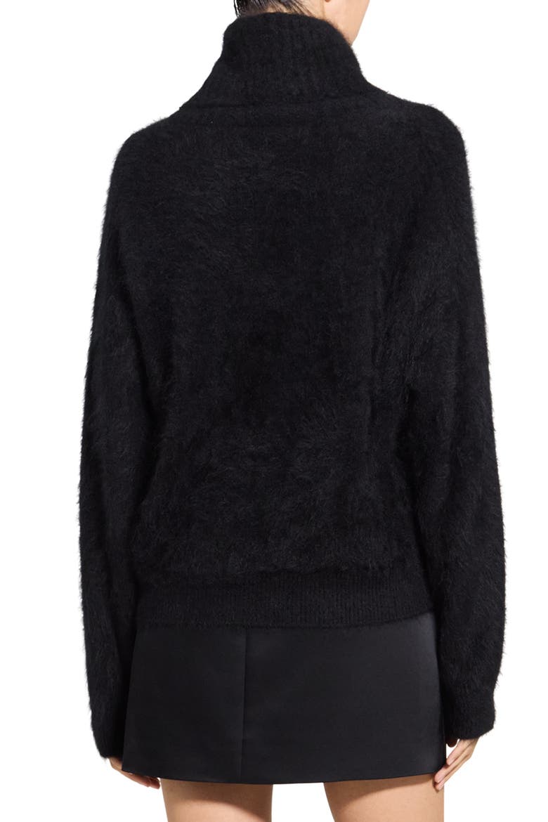 Merino Wool & Brushed Cashmere Turtleneck Sweater, Alternate, color, BLACK - 001