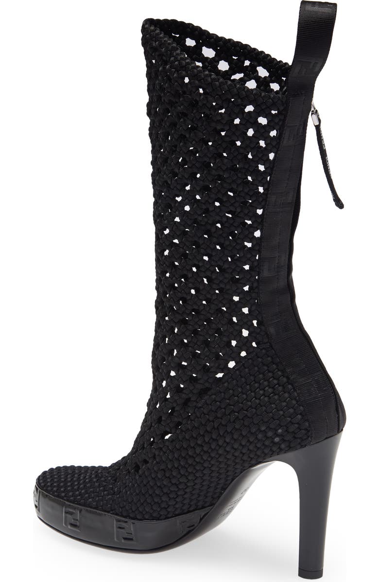 Fendi FF Woven Boot, Alternate, color,