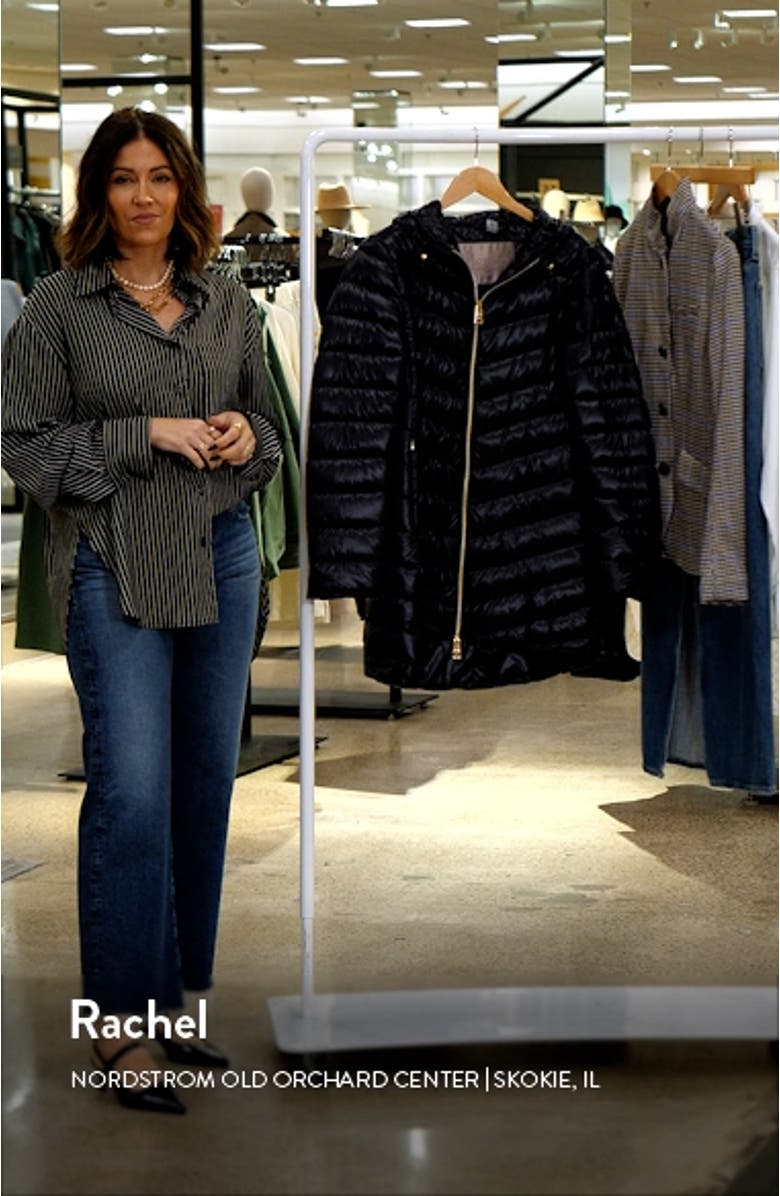 Chevron Quilted High-Low Down Jacket, sales video thumbnail