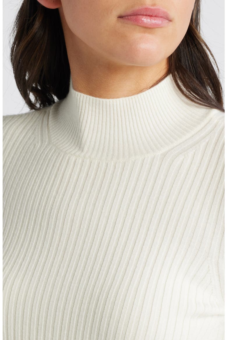 Raisa Rib Mock Neck Sweater, Alternate, color, IVORY