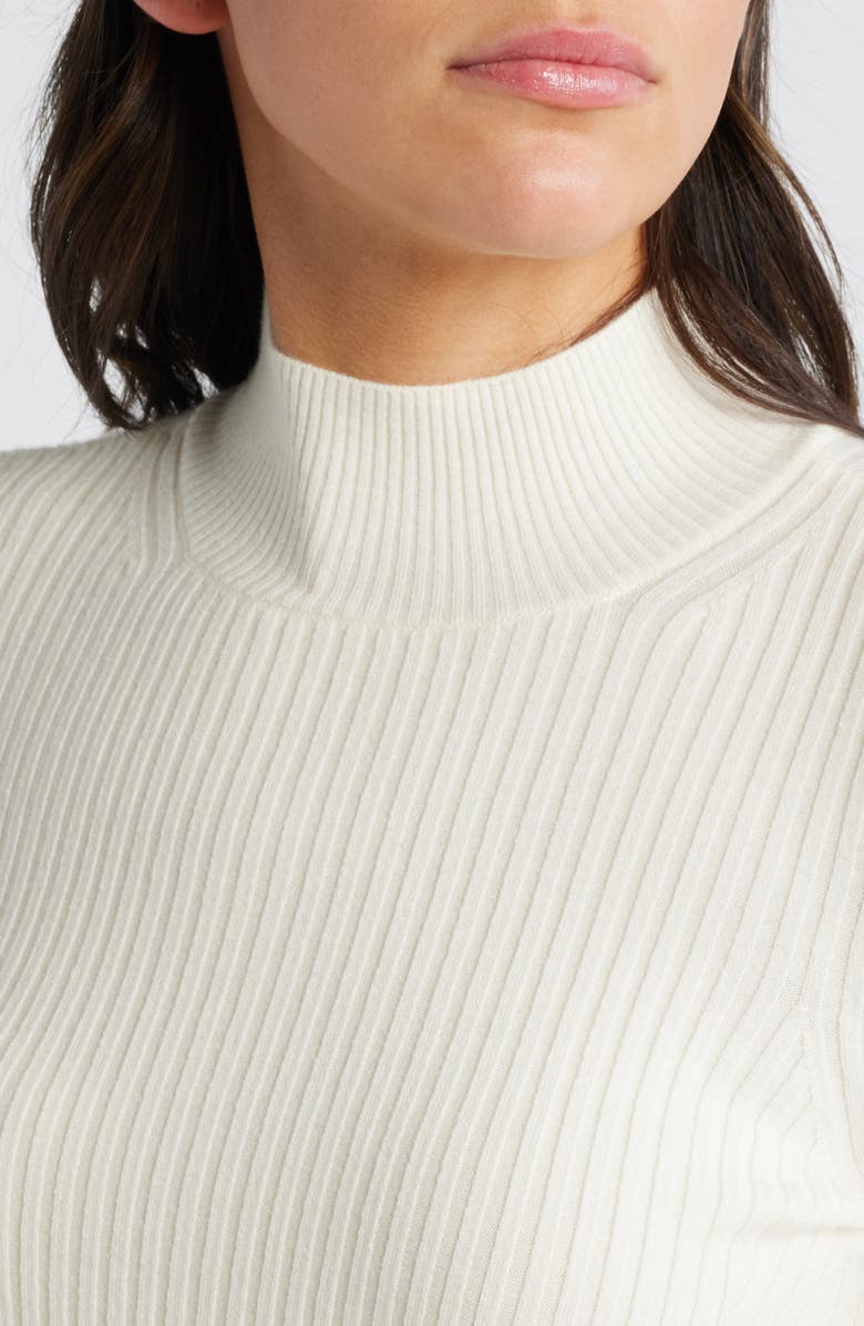 PAIGE Raisa Rib Mock Neck Sweater, Alternate, color, Ivory