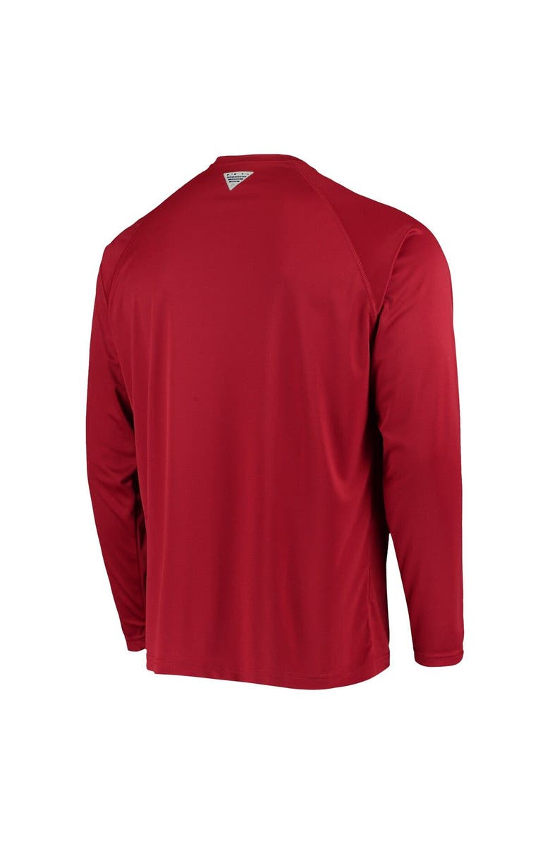 Columbia Men's Columbia Cardinal Arkansas Razorbacks Terminal Tackle Omni-Shade Raglan Long Sleeve T-Shirt, Alternate, color, Cardinal