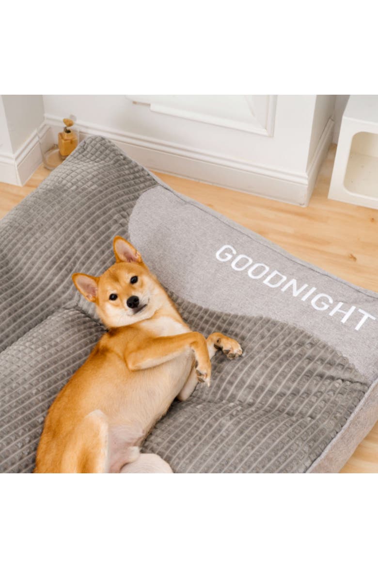 Scratch-resistant Dog Cushion Bed, Alternate, color, Grey