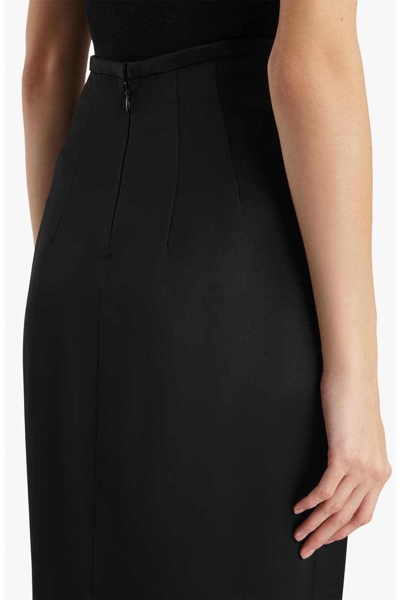 Winton Double Face Satin Pencil Skirt, Alternate, color, BLACK