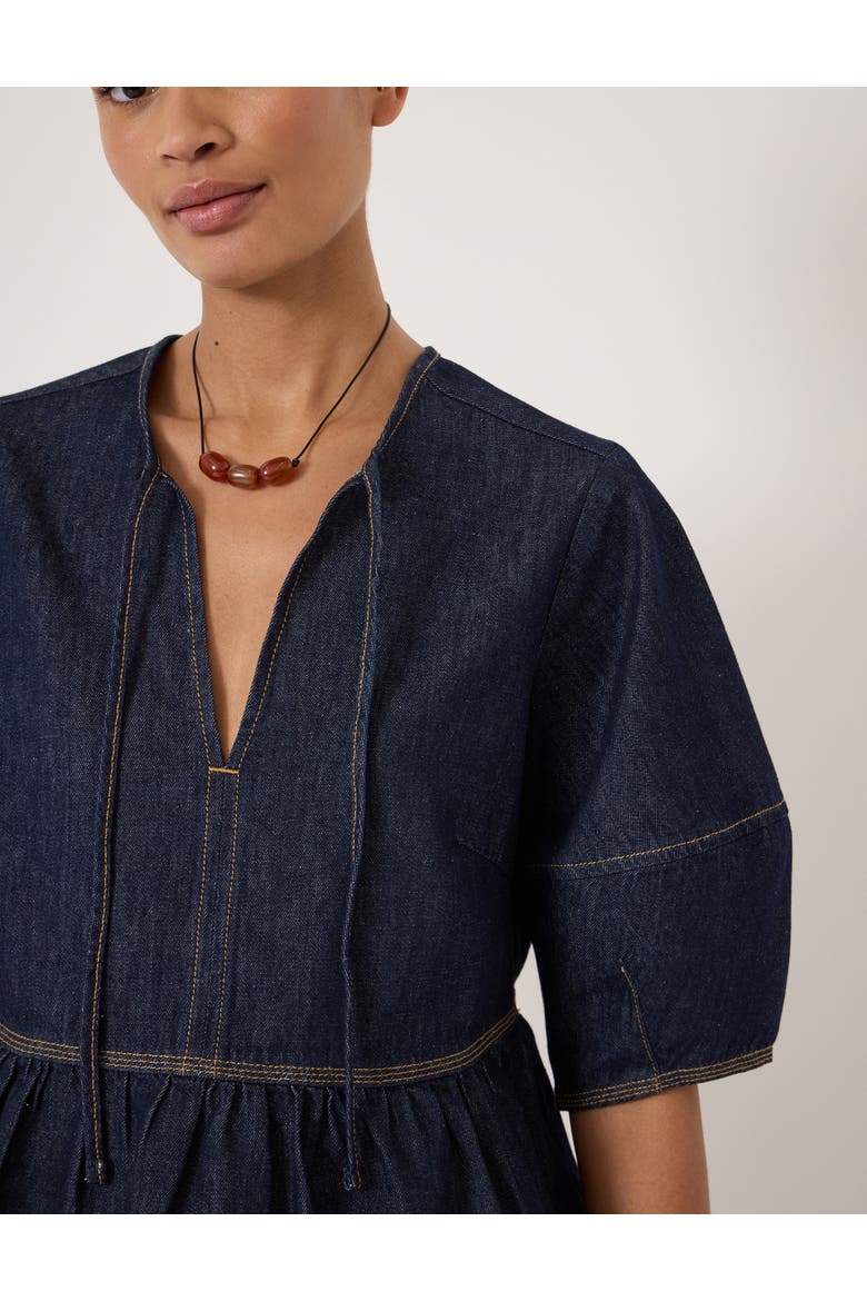 Betty Barrel Sleeve Denim Top, Alternate, color, Rinse Wash