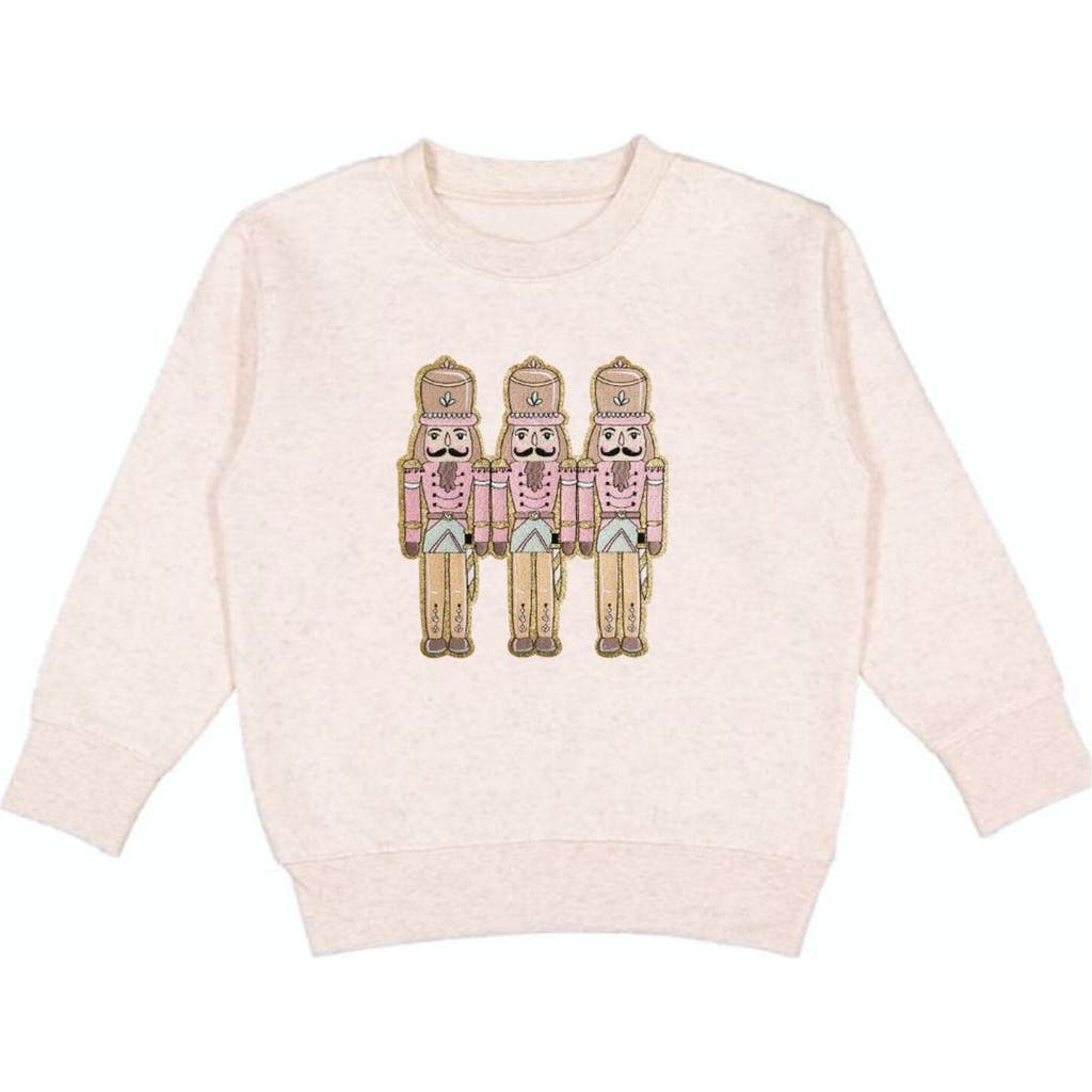 Sweet Wink Pastel Nutcracker Patch Christmas Sweatshirt In Brown