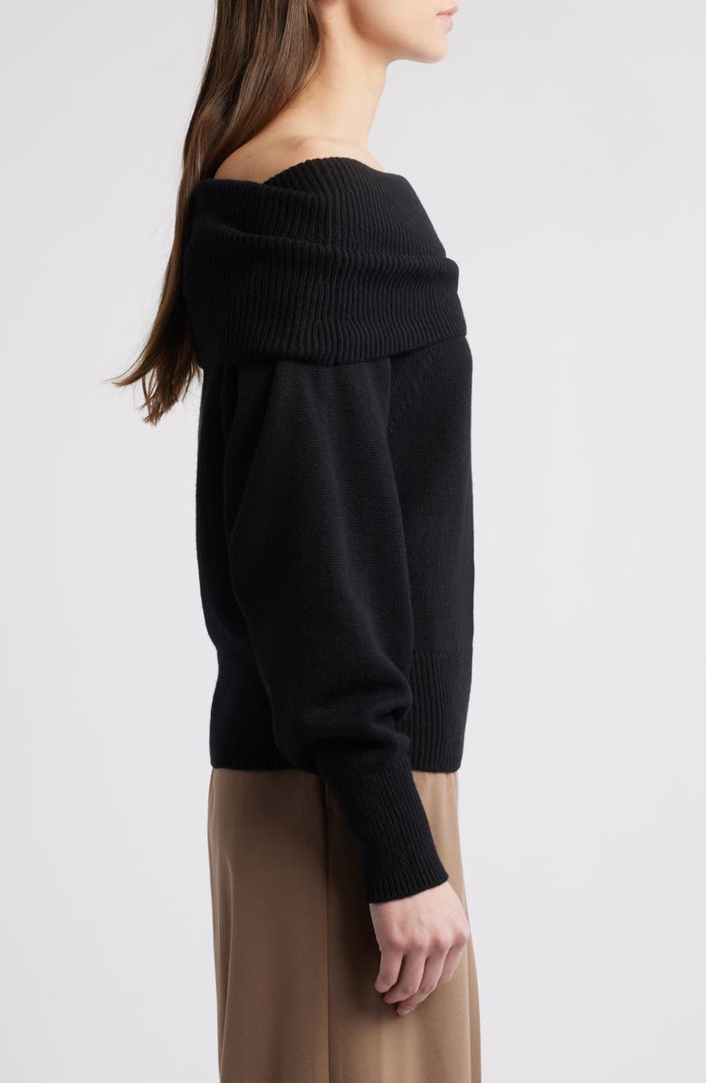 COS Foldover Off the Shoulder Wool Sweater, Alternate, color, 