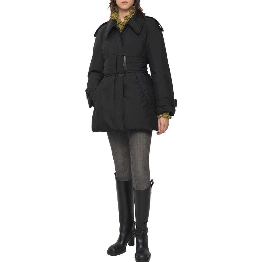 Burberry Berryhill Belted Padded Trench Coat In Black