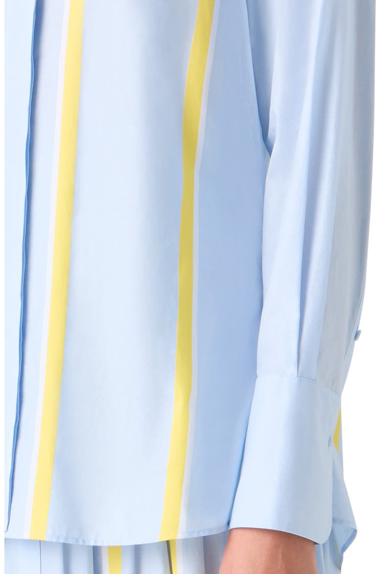 Stripe Chambray Button-Up Shirt, Alternate, color, SKY BLUE-LEMON ZING-CREAM